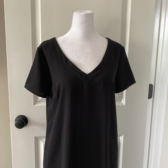 Apt 9 small black dress shirt sleeves pockets v-neck - Picture 6 of 13